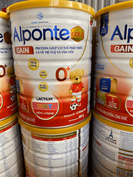Sữa bột Alponte Gain Gold 0+ 800g