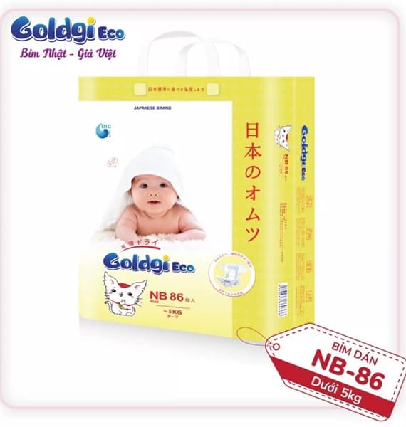 Bỉm dán Goldgi ECO NB86