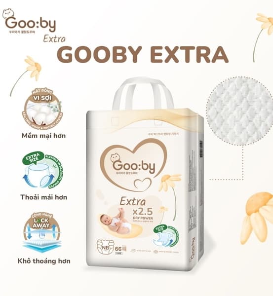 Bỉm Goo:by extra dán NB66