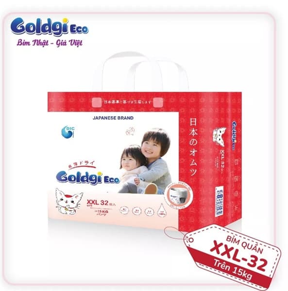 Bỉm quần Goldgi ECO XXL32