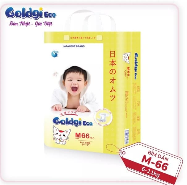 Bỉm dán Goldgi ECO M66