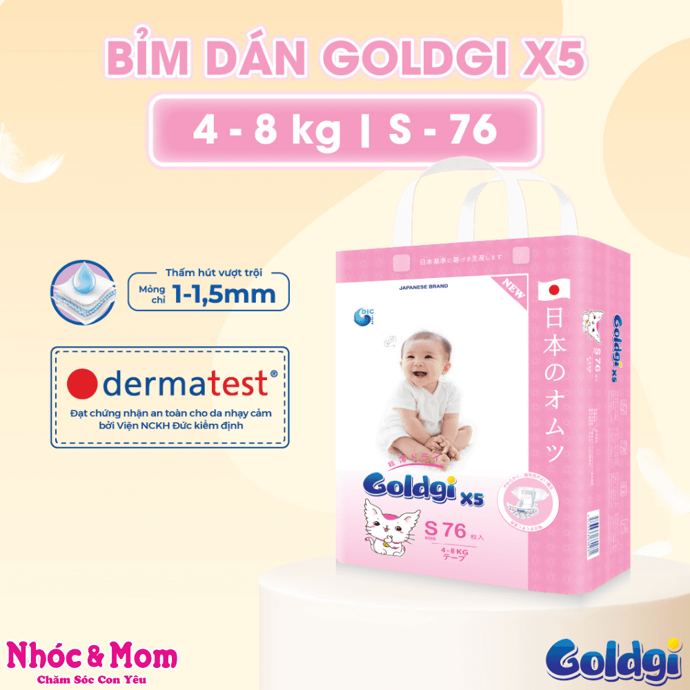 Bỉm dán Goldgi X5 sz S76 (New)